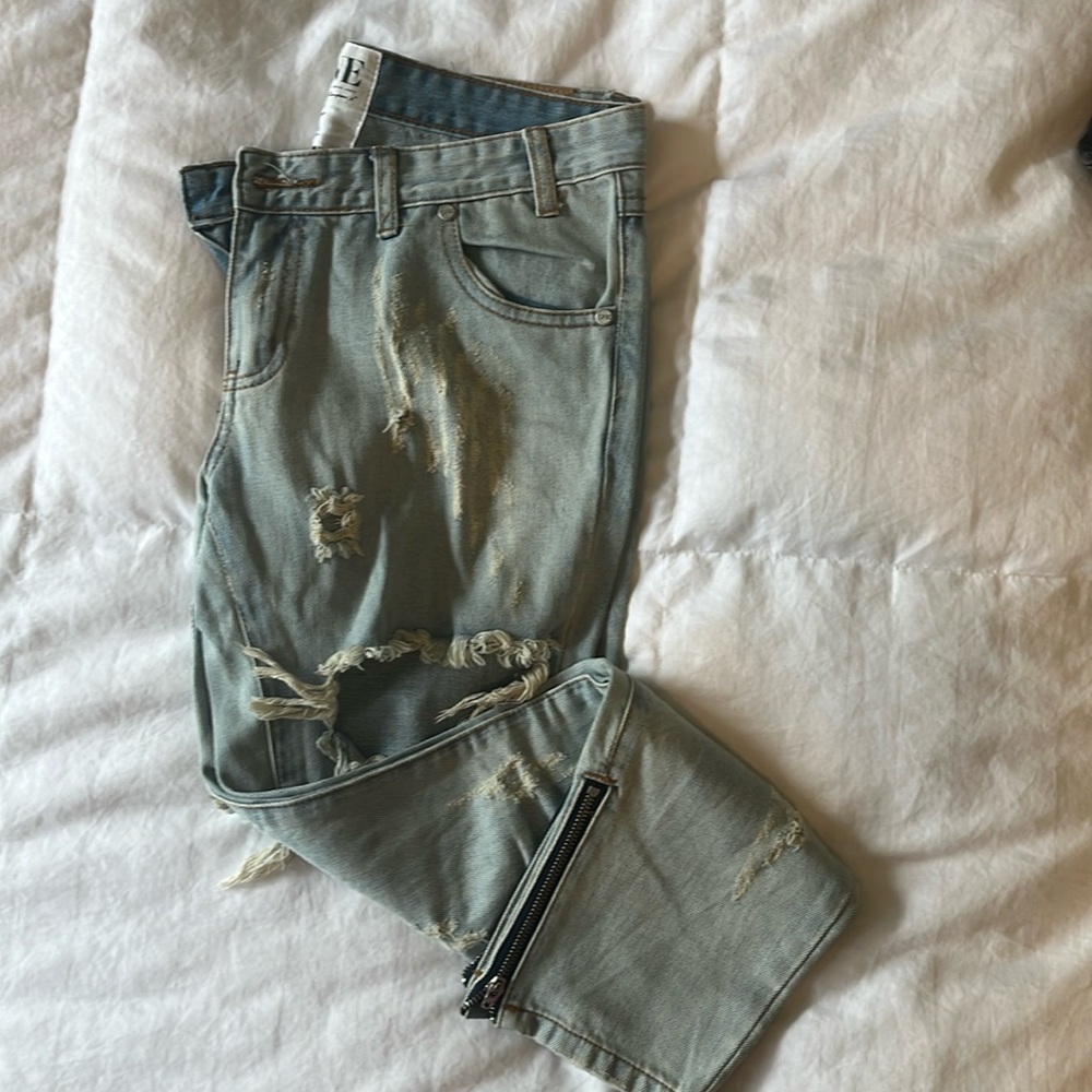 EUC, ONE teaspoon Trashed Free Birds Denim, sz 28